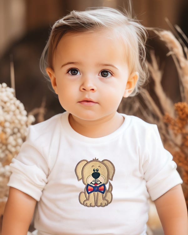 Puppy Boy Applique | Machine Embroidery Designs by JuJu