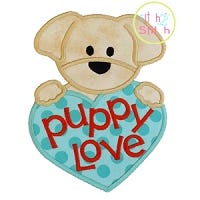Puppy Love Boy Applique | Machine Embroidery Designs by JuJu