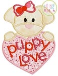 Puppy Love Girl Applique | Machine Embroidery Designs by JuJu