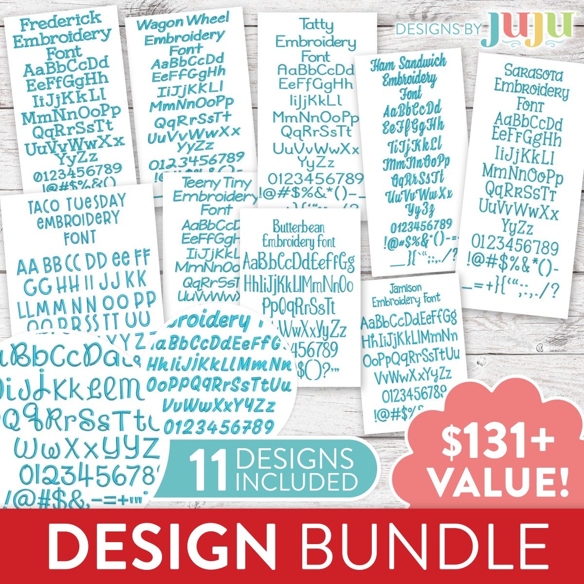 Quarter Inch Embroidery Font 1 Bundle