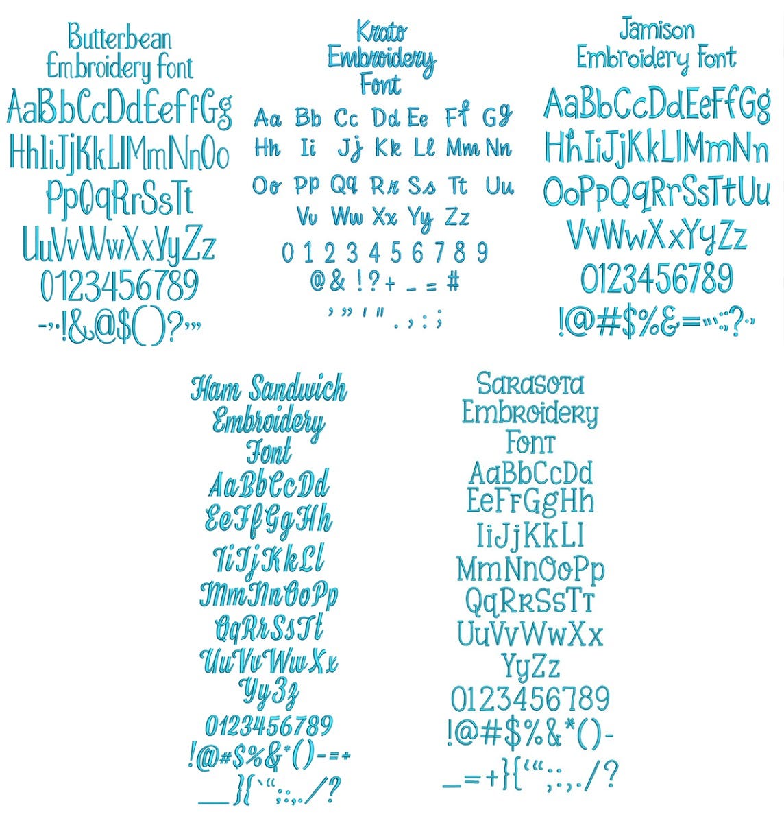 Quarter Inch Font Bundle 3 | Machine Embroidery Designs by JuJu