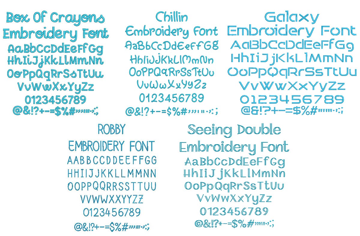 Quarter Inch Font Bundle 12 | Machine Embroidery Designs by JuJu