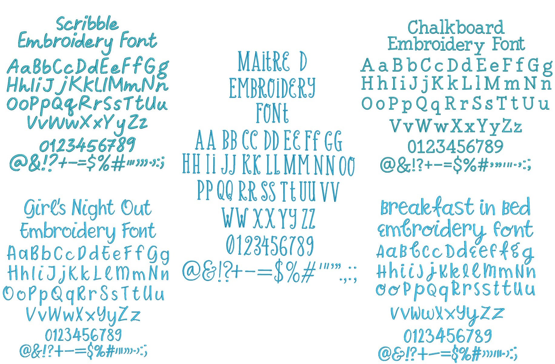 Quarter Inch Font Bundle 16 | Machine Embroidery Designs by JuJu