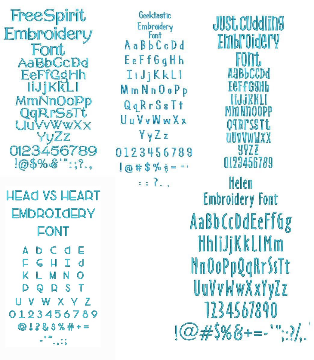 Quarter Inch Font Bundle 9 | Machine Embroidery Designs by JuJu
                            