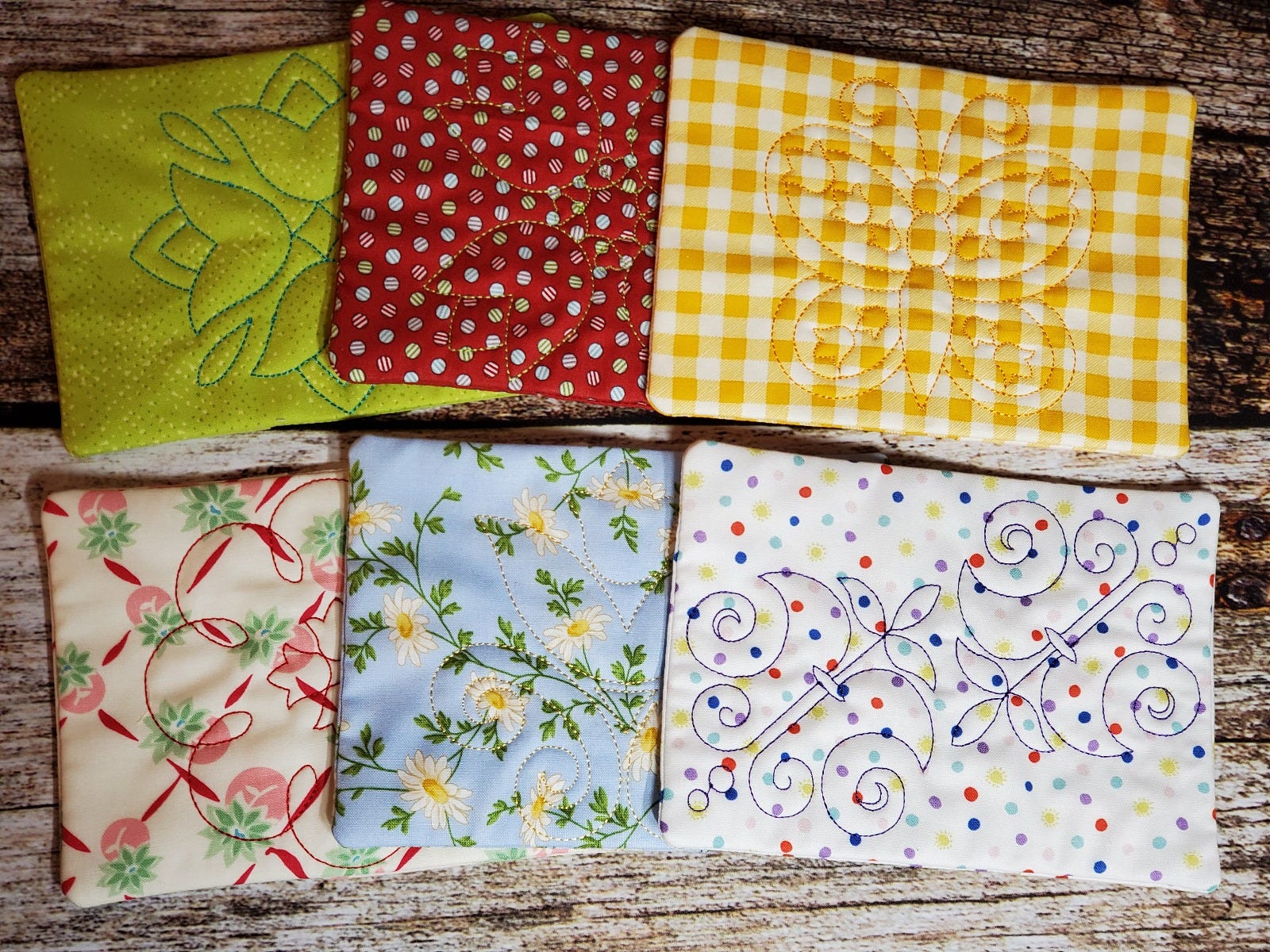 Simply Quilted Mug Rugs Set 2 | Machine Embroidery Designs by JuJu