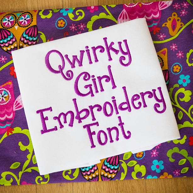 Quirky Girl Embroidery Font Machine Embroidery Designs by JuJu