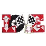 Racing Love Applique | Machine Embroidery Designs by JuJu