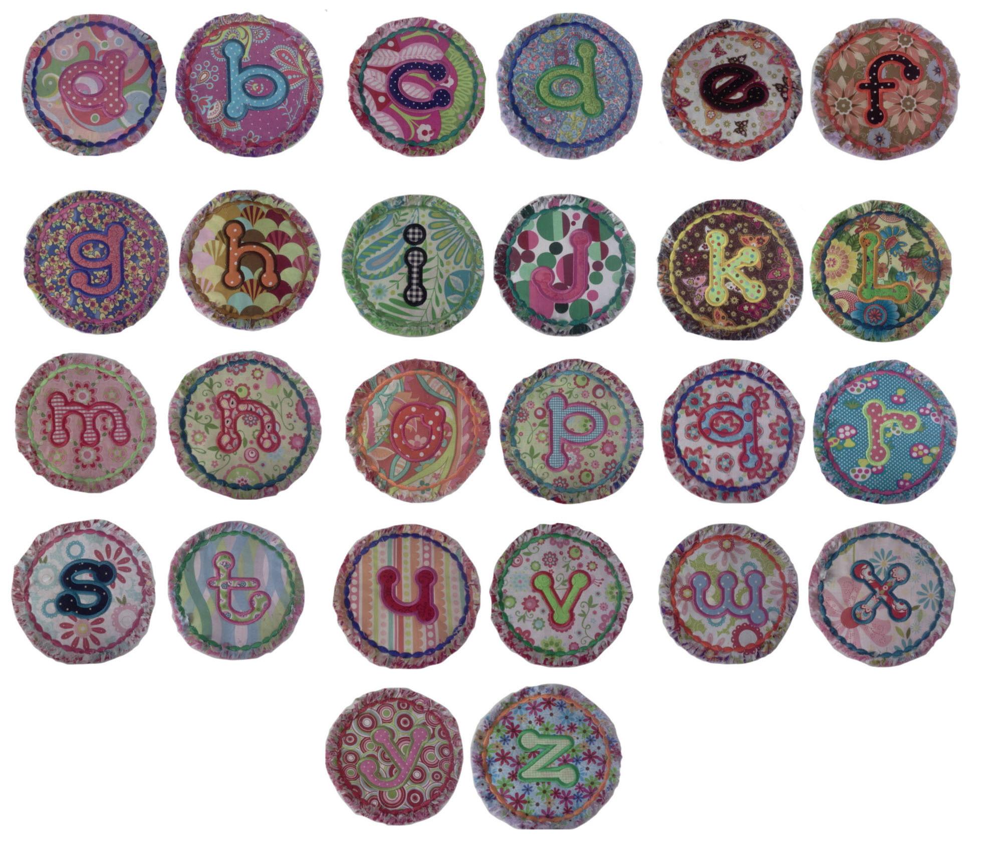 Raggedy Dots Alphabet Applique Machine Embroidery Designs by JuJu 