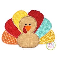 Rag Tag Turkey Boy Applique | Machine Embroidery Designs by JuJu