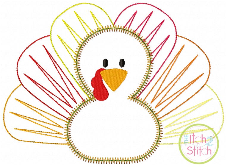 Rag Tag Turkey Boy Applique | Machine Embroidery Designs by JuJu