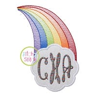 Rainbow Cloud Monogram Applique | Machine Embroidery Designs by JuJu
