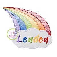 Rainbow Cloud Name Applique | Machine Embroidery Designs by JuJu