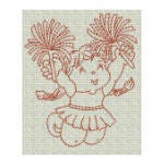 Redwork Cheerleaders Machine Embroidery Designs by JuJu