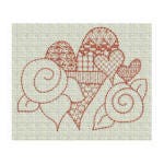 Beautiful Redwork Hearts Machine Embroidery Designs by JuJu