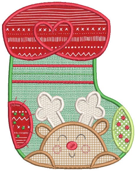 Sweet Christmas Stockings Applique Machine Embroidery Designs By JuJu