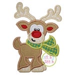 Reindeer with Scarf Boy Applique | Machine Embroidery Designs by JuJu