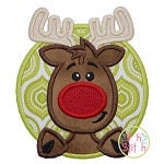Reindeer Circle Boy Applique | Machine Embroidery Designs by JuJu