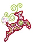 Reindeer Silhouette Applique | Machine Embroidery Designs by JuJu