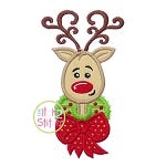 Reindeer Wreath Applique | Machine Embroidery Designs by JuJu