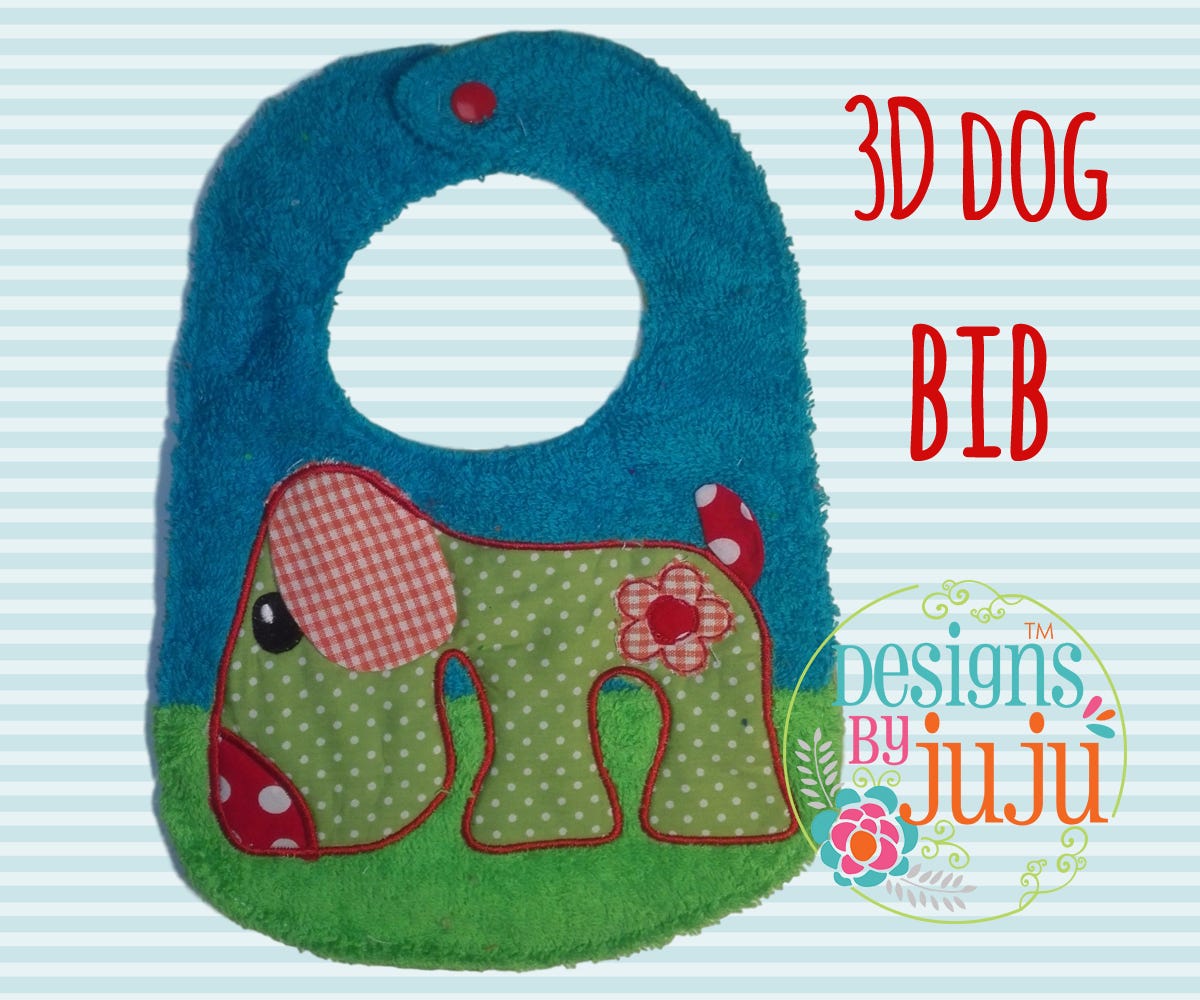 Retro Dog Bib | Machine Embroidery Designs by JuJu