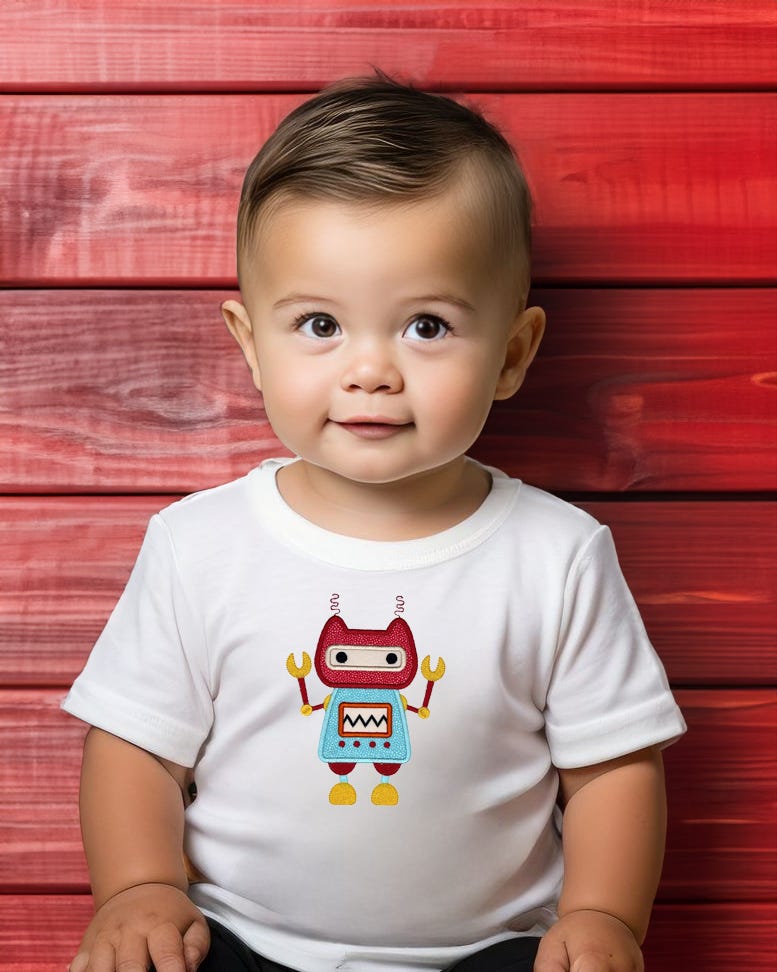 Robots Applique | Machine Embroidery Designs by JuJu