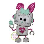 Robot Bunny Girl Applique | Machine Embroidery Designs by JuJu