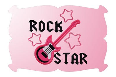 Rock Star Guitar Applique | Machine Embroidery Designs by JuJu
