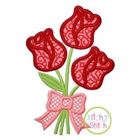 Rose Bouquet Applique | Machine Embroidery Designs by JuJu