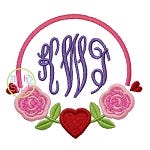 Rose Heart Frame Applique | Machine Embroidery Designs by JuJu