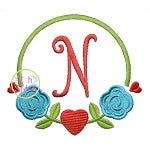 Rose Heart Frame Embroidery | Machine Embroidery Designs by JuJu