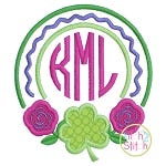 Rose Shamrock Frame Applique | Machine Embroidery Designs by JuJu