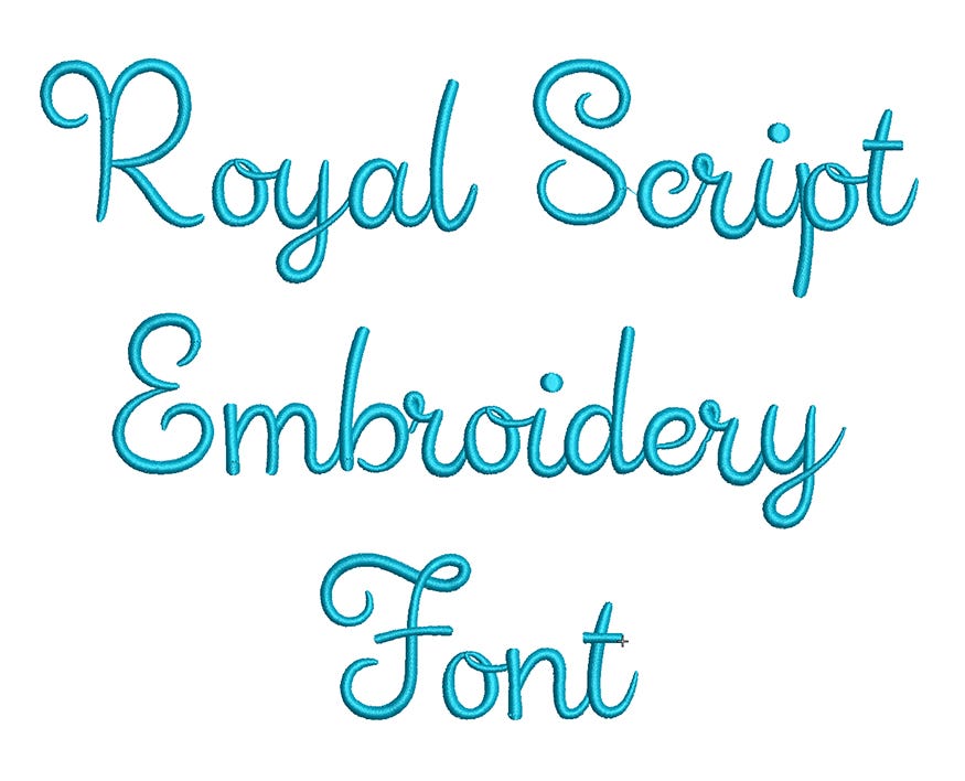 Royal Script Embroidery Font | Machine Embroidery Designs by JuJu