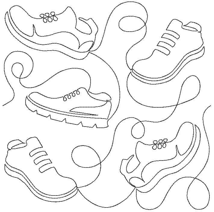 Running Shoes End-to-End Quilting | Machine Embroidery Designs by JuJu