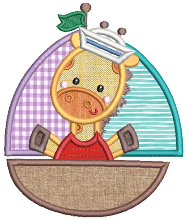 Sailboat Animals Applique Machine Embroidery Designs by JuJu 