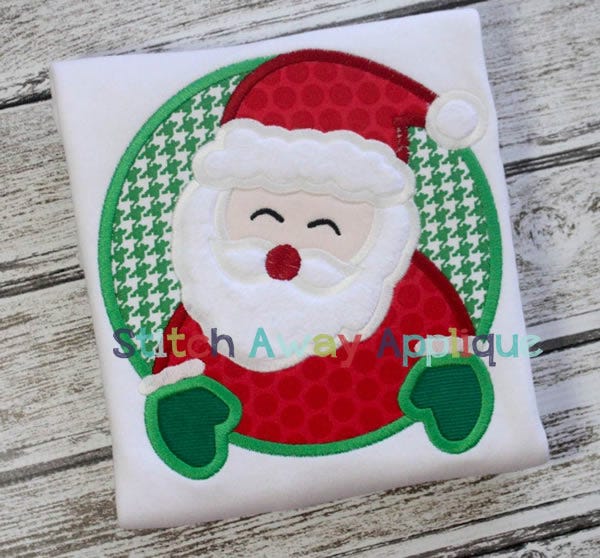 Santa Circle | Machine Embroidery Designs by JuJu/ Stitch Away Applique 