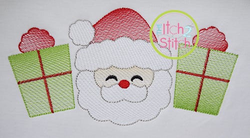 Santa Gifts Trio Sketch Embroidery | Machine Embroidery Designs by JuJu