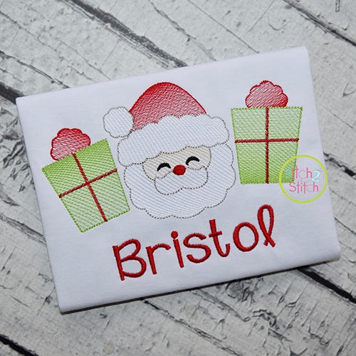 Santa Gifts Trio Sketch Embroidery | Machine Embroidery Designs by JuJu