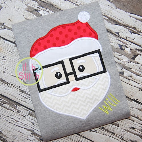 Santa Glasses Applique | Machine Embroidery Designs by JuJu