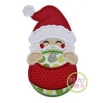 Santa Claus Ornament Peeker Applique | Machine Embroidery Designs by JuJu