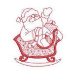 Simply Santa Redwork Machine Embroidery Designs by JuJu