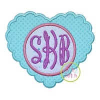 Scalloped Heart Monogram Applique Frame | Machine Embroidery Designs by JuJu