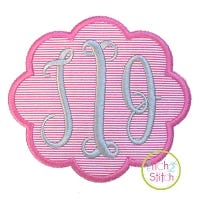 Scalloped Oval Monogram Frame Applique | Machine Embroidery Designs by JuJu