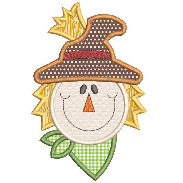 Free Whimsical Scarecrow Applique Machine Embroidery Designs by JuJu