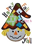 Scarecrow Boy Happy Fall Y'all Applique | Machine Embroidery Designs by JuJu