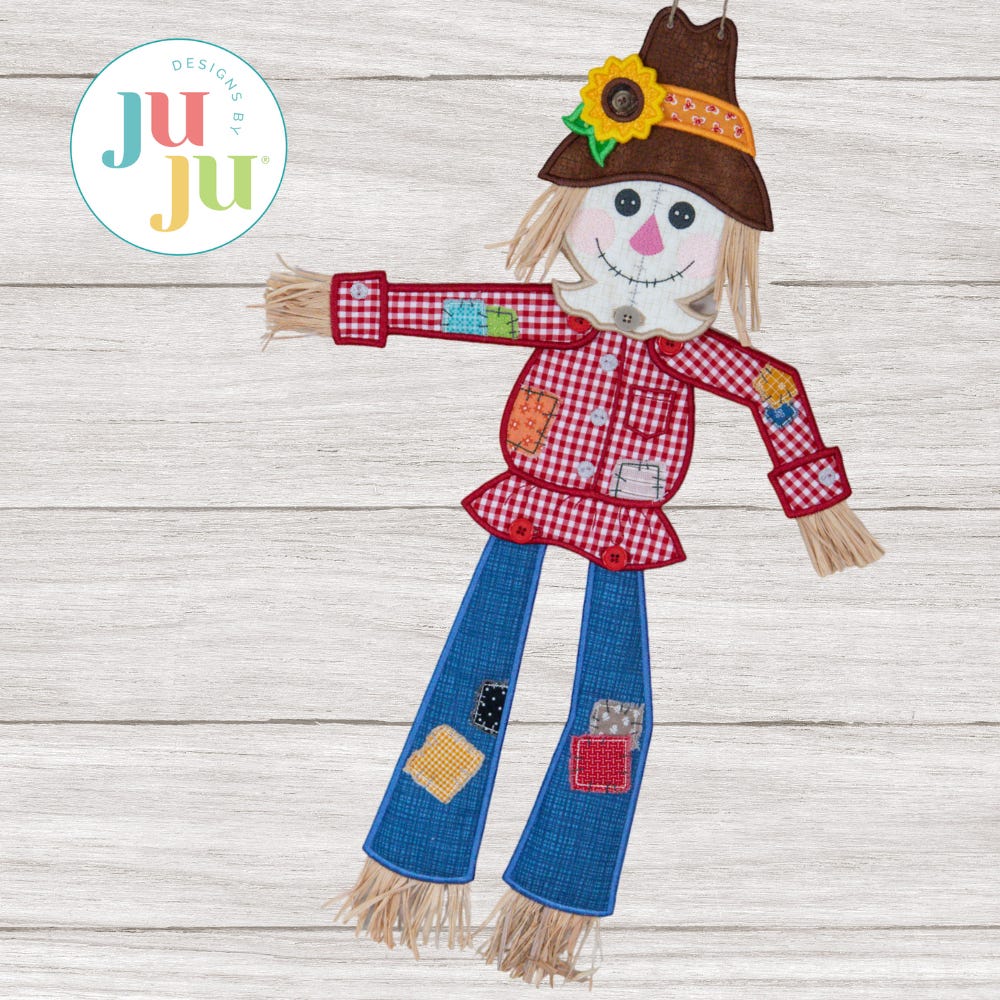 ITH Scarecrow Wall Hanging | Machine Embroidery Designs by JuJu