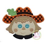 Scarecrow Face Boy Applique | Machine Embroidery Designs by JuJu