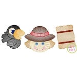 Scarecrow Trio Boy Sketch | Machine Embroidery Designs by JuJu