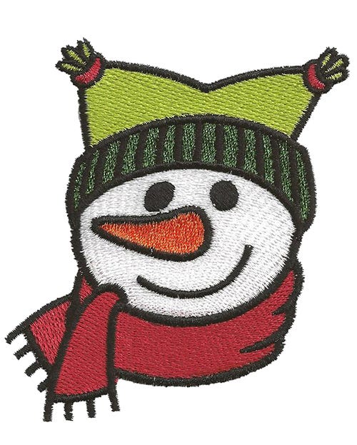 Cute Snowmen Faces Filled Machine Embroidery Designs by JuJu