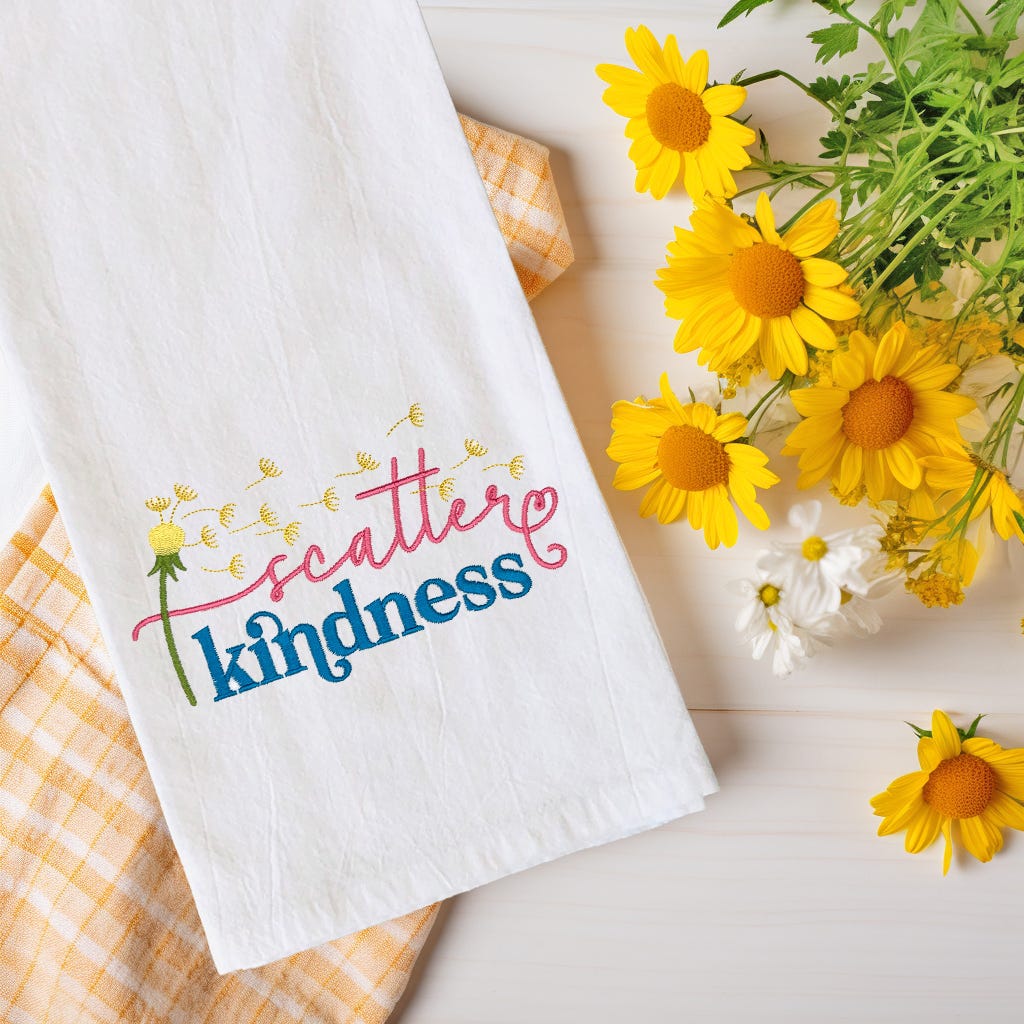 Dandelion Wishes Word Art | Machine Embroidery Designs by JuJu