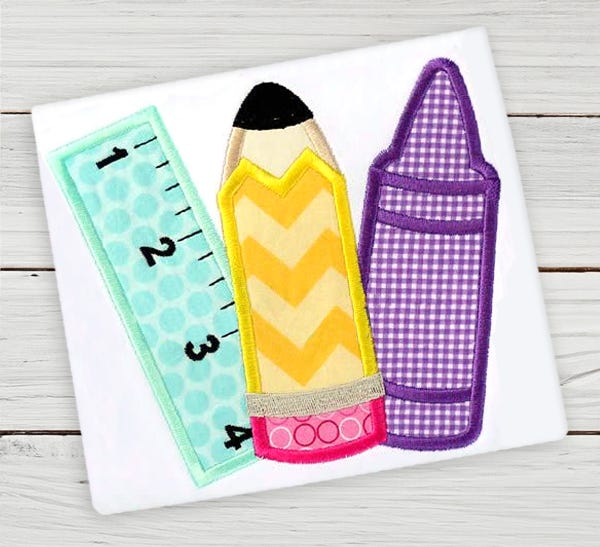 School Supplies | Machine Embroidery Designs by JuJu